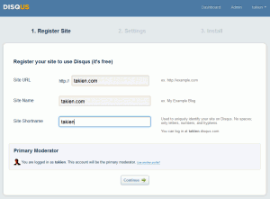 Mendaftarkan blog ke Disqus