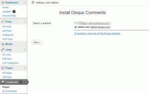 Pilih blog yang mau dipasang Disqus
