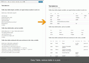 easy table wordpress plugins