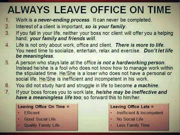 leave office on time
