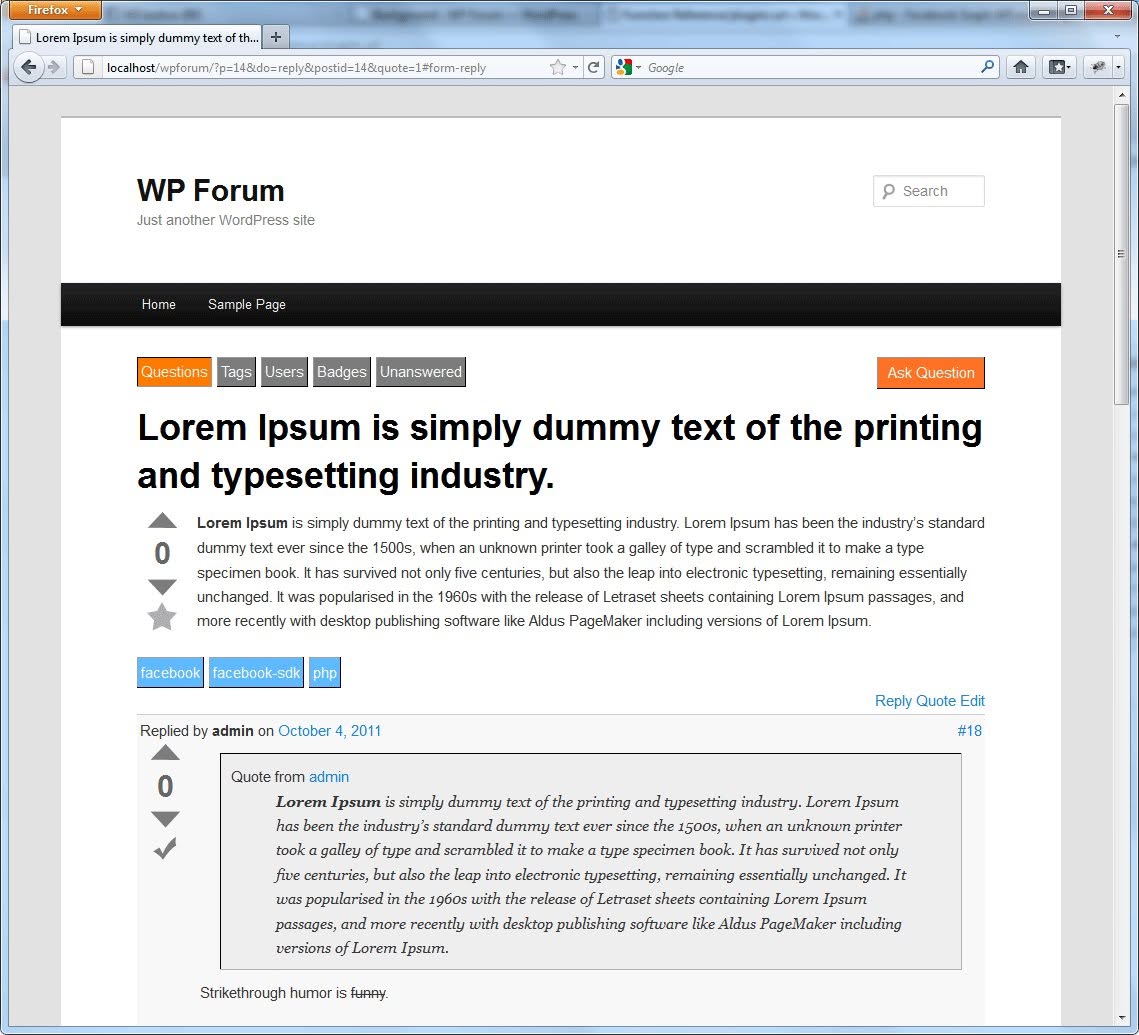 Iseng bikin Stackoverflow clone pake WP. Cocok untuk Q&A atau pun forum