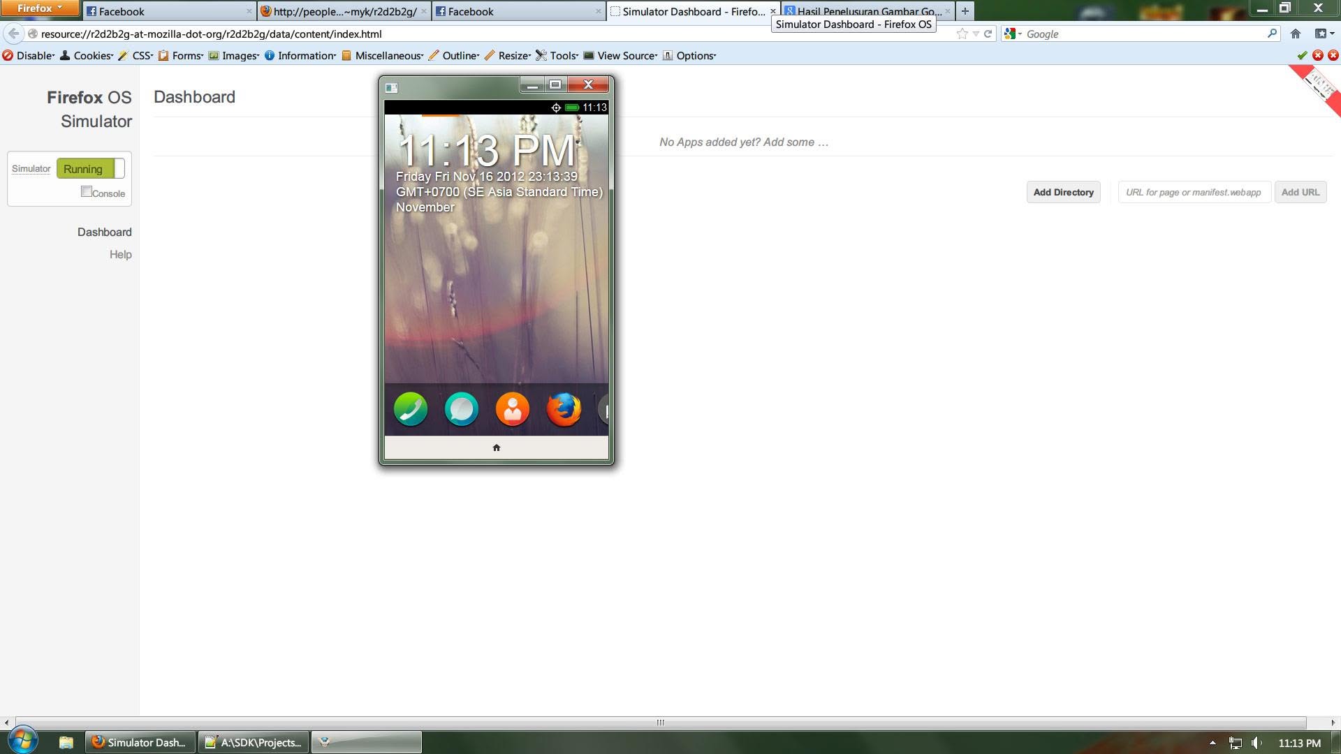 Uji Coba Firefox OS Simulator Uji Coba Firefox OS Simulator
